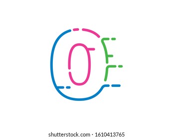 Number 0 logo or symbol template design
