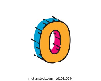 Number 0 logo or symbol template design