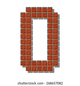 Number 0 made from  realistic stone tiles