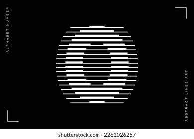 Number 0 Modern Logo with Horizontal Line Pattern