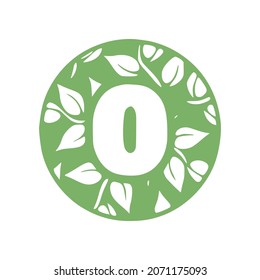 Number 0 natural hand drawn glyph icon. Zero symbol vector clip art