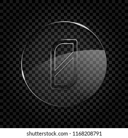 Number 0, numeral, zero. Icon in circle glass bubble on dark transparent grid. Glass style