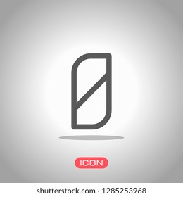 Number 0, numeral, zero. Icon under spotlight. Gray background