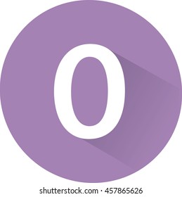 Number 0 on white background. Vector illustration