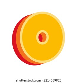 Number 0 Orange, vector illustration