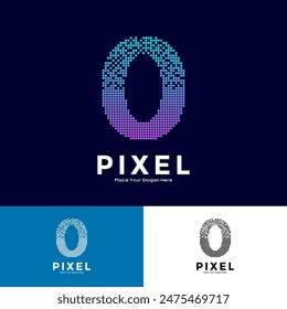 Number 0 pixel colorful vector design. Suitable for business, initial, poster, technology and network