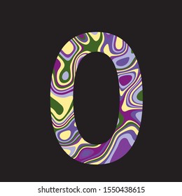 Number 0 in random color can be used for printing on round neck casual shirts and for so many purposes