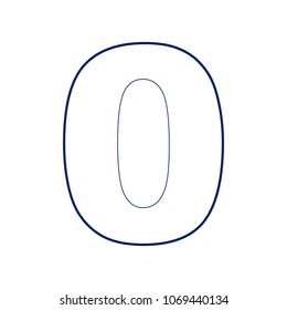 Number 0 sign design template element. Vector. Flat style black icon on white.
