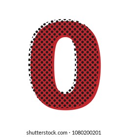 Number 0 sign design template element. Vector. Brown icon with shifted black circle pattern as duplicate at white background. Isolated.