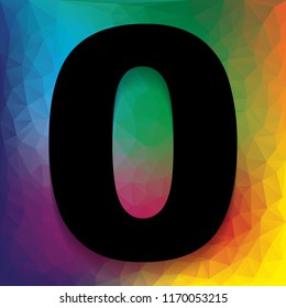 Number 0 sign design template element. Vector. Flat style black icon on white.