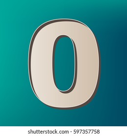 Number 0 sign design template element. Vector. Icon printed at 3d on sea color background.