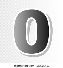 Number 0 sign design template element. Vector. New year blackish icon on transparent background with transition.