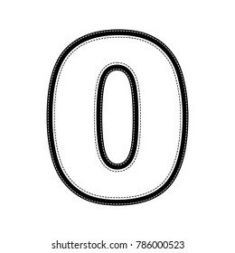 Number 0 sign design template element. Vector. Flat style black icon on white.