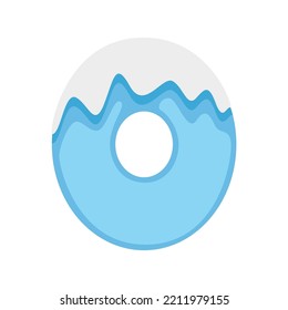 Number 0 Snow, vector illustration
