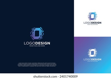 Logo-Design Nummer 0 der Technologie Symboltechnologie, Künstliche Intelligenz und Computer.