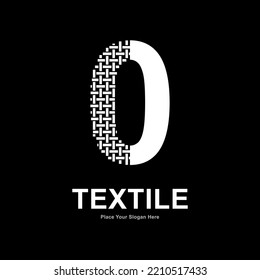Number 0 textile pattern and sewing logo vector design. Suitable for business, textile fabric, initial name, fashion, and knitting