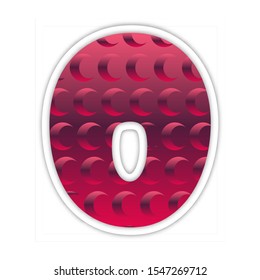 Number 0 vector font alphabet, modern dynamic flat design  