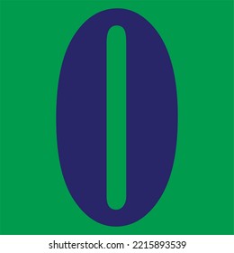 the number "0" in vector form, the color of the number is purple and the background color is green  