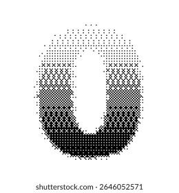 Number 0 vector with gradation bitmap effect