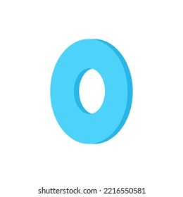 Number 0. Vector graphics in cartoon style
