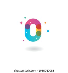 Number 0, Vector icon design template with gradient color