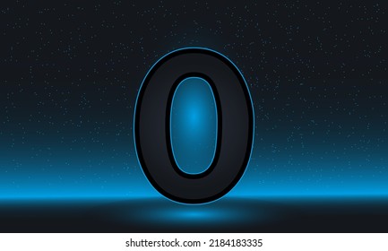 Número 0 vector. Lujoso azul número 0 con un lujoso fondo moderno. diseño vectorial para celebración, tarjeta de invitación y tarjeta de saludo