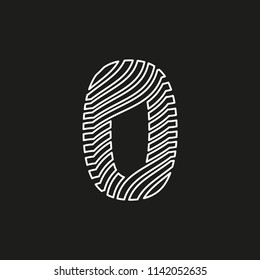 number 0 (zero) curved lines in motion editable vector