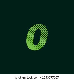 number 0 (zero), green texture with sloping lines, speed and movement
