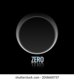 number 0 zero icon design with grey color on black background suitable for a company or business