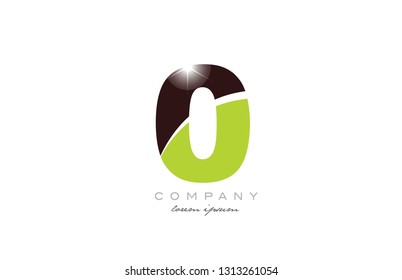 number 0 zero logo icon design with green and brown color suitable for a company or business