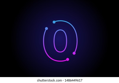 Number 0 zero logo icon design in pink blue colors suitable for a technology company or business