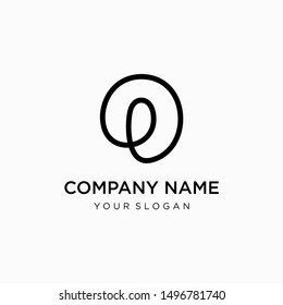 number 0 zero logo with monoline style. monogram infinity concept. minimalist Modern Logo Technology for Business - vector