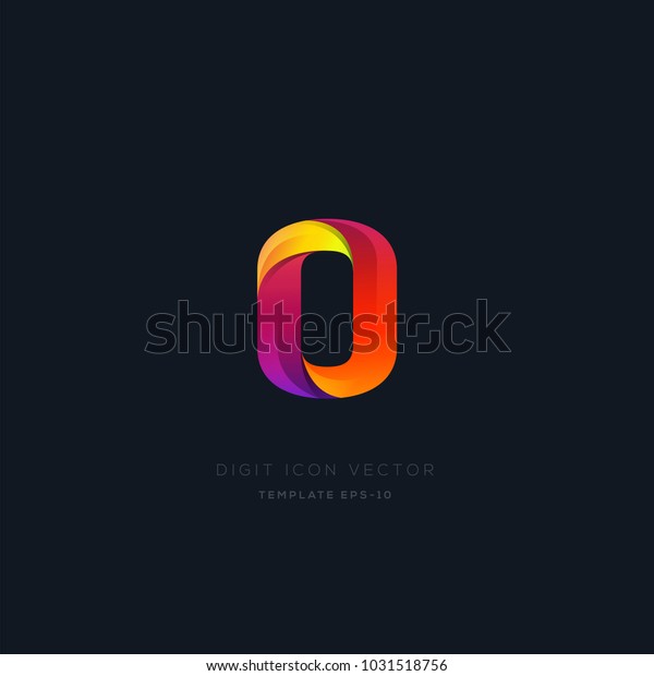 Number 0 Zero Multi Colour Digit Stock Vector (Royalty Free) 1031518756 ...
