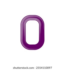 number 0 zero purple logo vector design