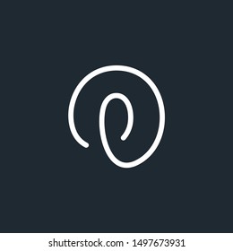 number 0 zero seven logo with monoline style. minimalist Modern Logo Technology for Business - vector