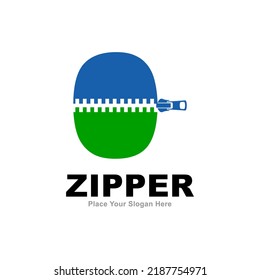 Nummer 0 Zipper-Logo, Vektordesign. Geeignet für Modedesign, Anfangsname, Poster, Karte und Mode-Symbol der Industrie