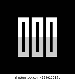 Number 000 logo design template, triple zero monogram logo, square shape symbol vector