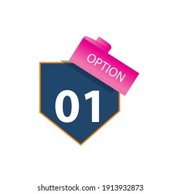 Number 01 option label vector temple design illustration