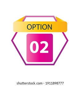 Number 02 option label vector temple design illustration