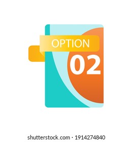 Number 02 option label vector temple design illustration