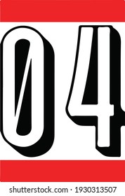 Number 04 vector text logo your age and your birthday