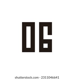 Number 06 square geometric symbol simple logo vector