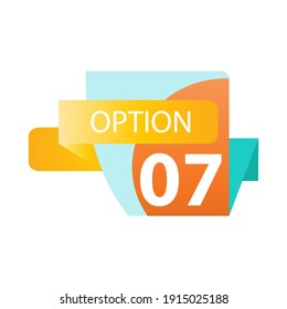 Number 07 option label vector temple design illustration