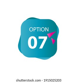 Number 07 option label vector temple design illustration