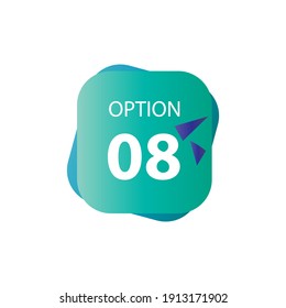 Number 08 option label vector temple design illustration