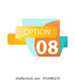 Number 08 option label vector temple design illustration