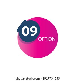 Number 09 option label vector temple design illustration