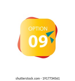 Number 09 option label vector temple design illustration
