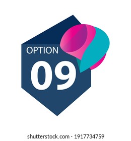 Number 09 option label vector temple design illustration
