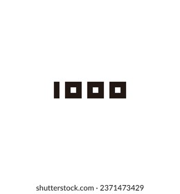 Number 1 0 0 0 square geometric symbol simple logo vector